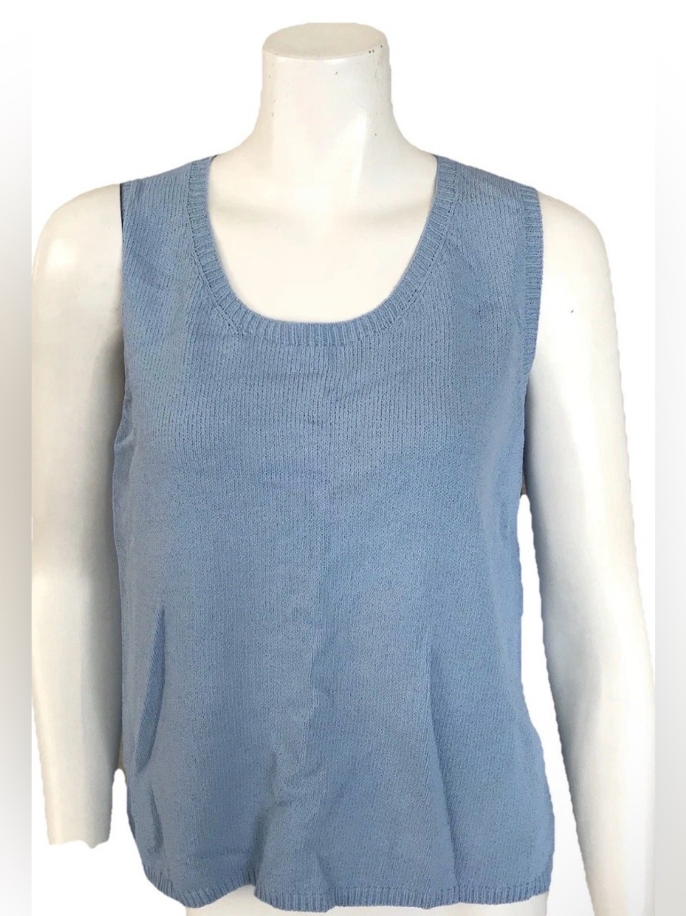 Duna Blue Sweater Blouse Top Santana Knit SZ Small